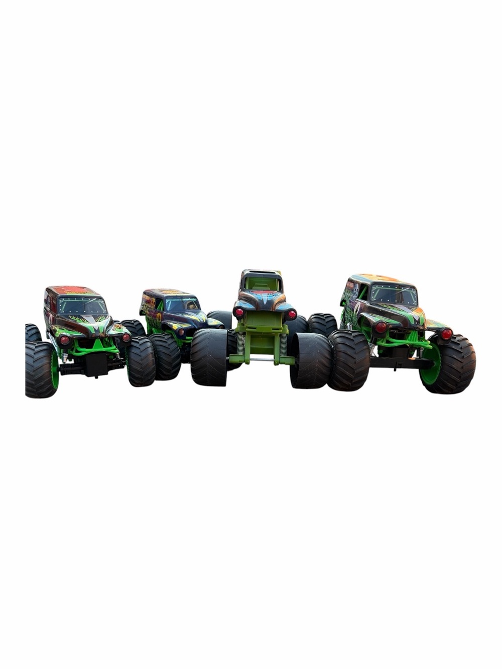 🔥 Lot of 4 Hot Wheels RC Monster Trucks Untested No Remote🔥